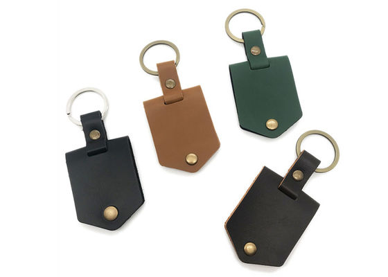 小型立場の革カバー写真のキーホルダーが付いている携帯用写真フレームKeychain