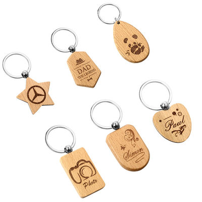名前の個人化された木のKeychainsは円形の昇華キーホルダーをカスタマイズした