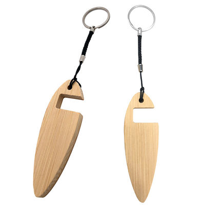 電話立場が付いているEcoの友好的なタケ木のサーフボードKeychain