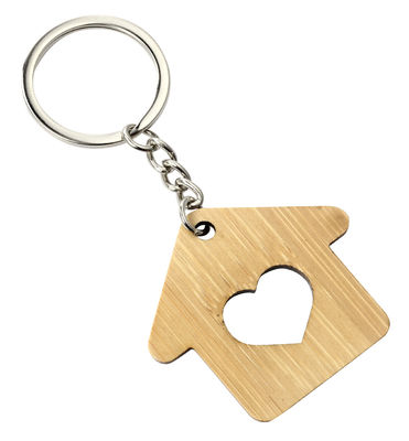 自然な木の家のKeychainリング金属吊り下げ式袋のギフト