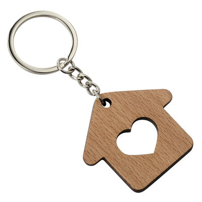 自然な木の家のKeychainリング金属吊り下げ式袋のギフト