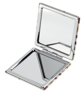 2 面 1x/2x PU ラウンド ポケット ミラー ロゴ付き コンパクト 対応色