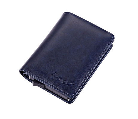 クラシックで洗練されたPU/アルミカードホルダー財布 磁気錠付き8〜10枚のカードを整理します