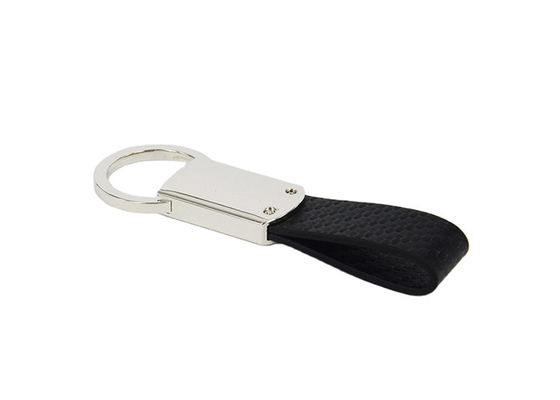 革キー ホルダーがPUに金属をかぶせるカーボン繊維は革Keychainのスナップのホックを編んだ