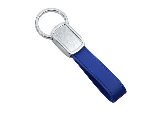 色テープPU青い革Keychainの緑はエポキシの半球形に作るロゴを個人化した