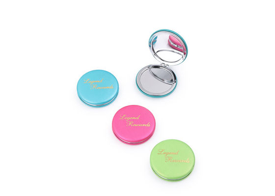 Macaronの昇進の化粧品のポケット ミラーPUのコンパクトのハンドバッグ ミラー