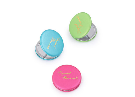 Macaronの昇進の化粧品のポケット ミラーPUのコンパクトのハンドバッグ ミラー