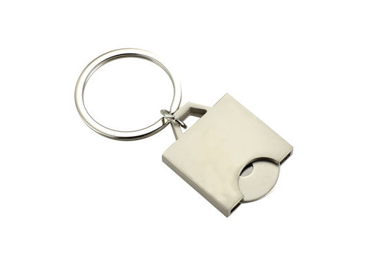 金属のKeychainのホールダーの正方形のショッピング トロリー トークン キーホルダーを刻むレーザー