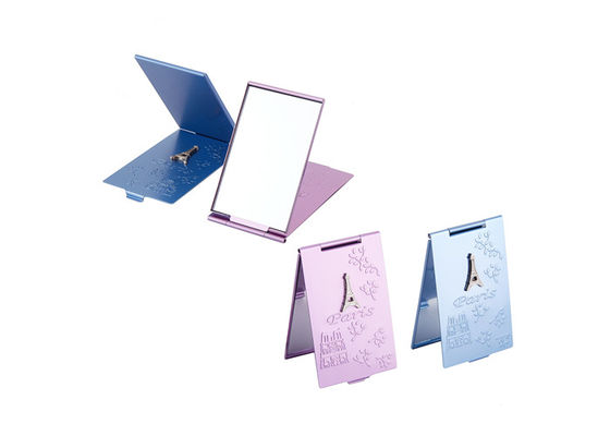 アルミニウム紫色の化粧品のポケット ミラー60mmの小さい財布ミラー