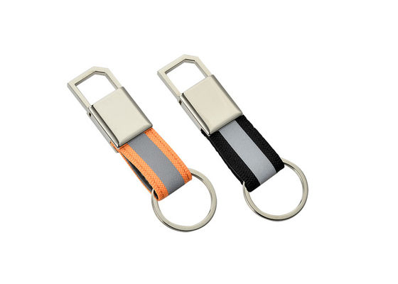 キャンバスの革紐の金属のKeychainのホールダーの小さい金属のスナップのホックのキー ホルダー