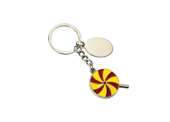 ロリポップのエナメルのかわいい金属のKeychain色オイルの銀製の手紙のキーホルダーの鉄