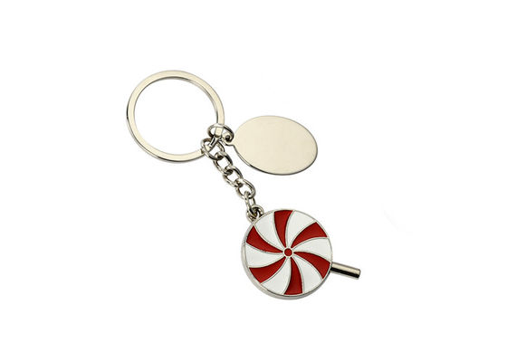 ロリポップのエナメルのかわいい金属のKeychain色オイルの銀製の手紙のキーホルダーの鉄
