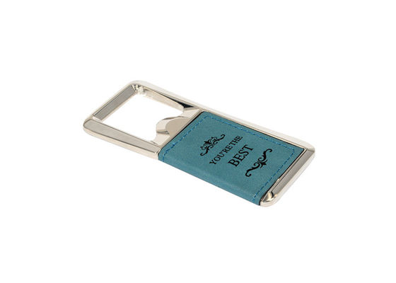 長方形PU革Keychainの栓抜きレーザーは熱い押を刻んだ