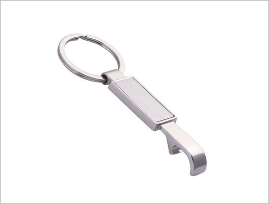 Laserable PUのキーホルダーとの革金属の栓抜きのKeychainの長方形