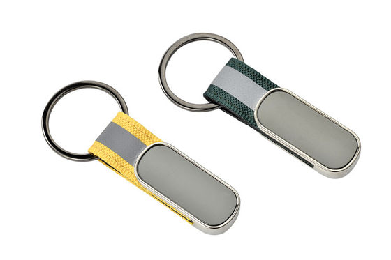 ウェビングの革紐の金属のKeychainのホールダーの長方形のPantone色亜鉛合金鉄の革