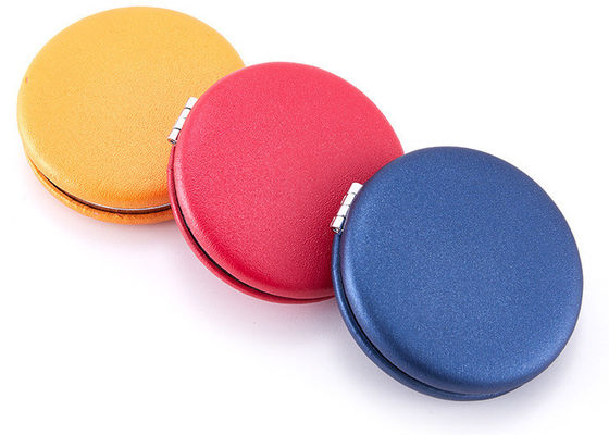 折り畳み式PUのABS化粧品の密集したミラーのMacaroonのポケット構造ミラー