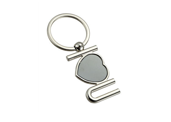 かわいい中心の形の金属のKeychainの主ホールダーを刻む注文のロゴ レーザー