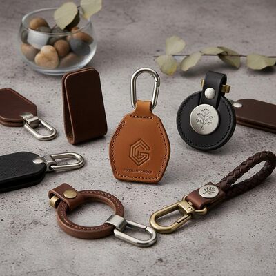 お買い得 耐久性のあるレザーキーフォブ キーチェーン 企業ギフト、販促品、カスタムロゴ用途に最適 オンライン