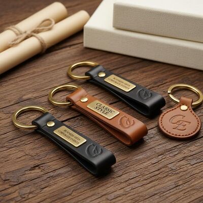 お買い得 カスタムレザーキーホルダー クラシックスタイル ビジネスギフト、企業イベント、パーソナルアクセサリーに最適 オンライン