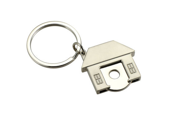 お買い得 トロリー トークンかわいい家の形のキーホルダーの紫外線印刷の金属のキー ホルダーのホールダー オンライン