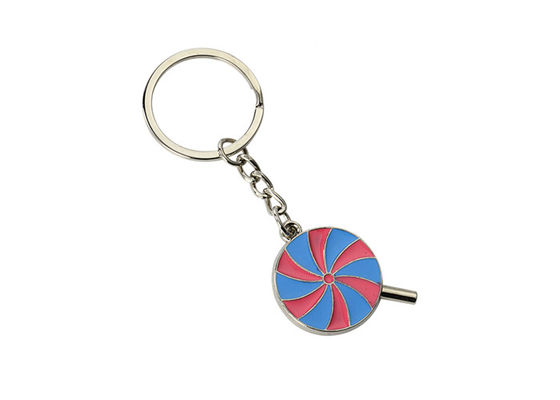 ロリポップのエナメルのかわいい金属のKeychain色オイルの銀製の手紙のキーホルダーの鉄